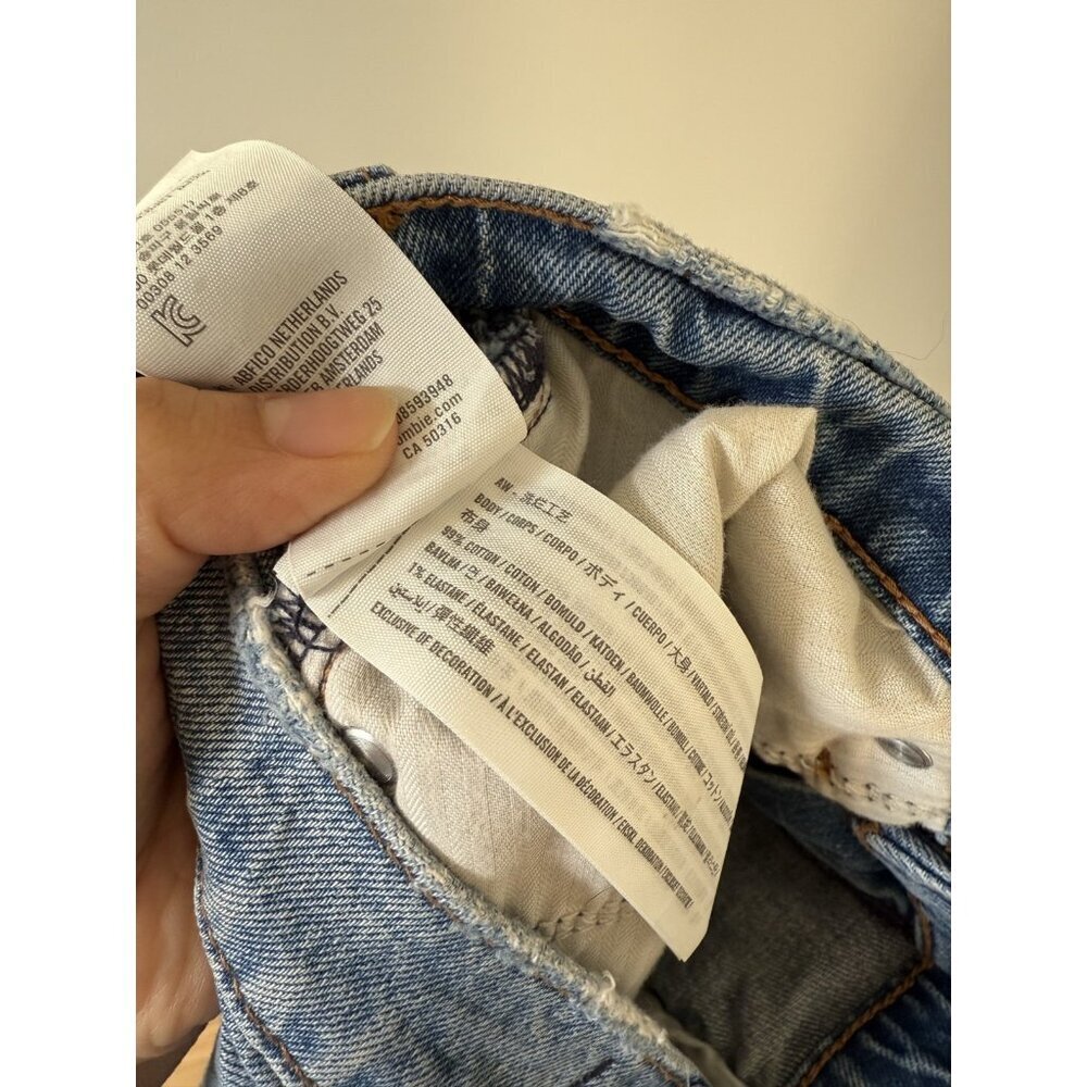 Abercrombie & Fitch The Mom Short High Rise Distress Blue Denim Cut Off 30/10 - Picture 8 of 8